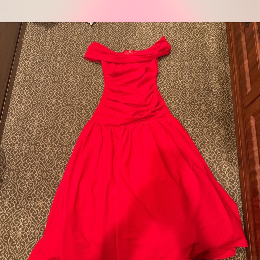 Elegant Red Off-Shoulder Dress